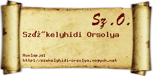 Székelyhidi Orsolya névjegykártya